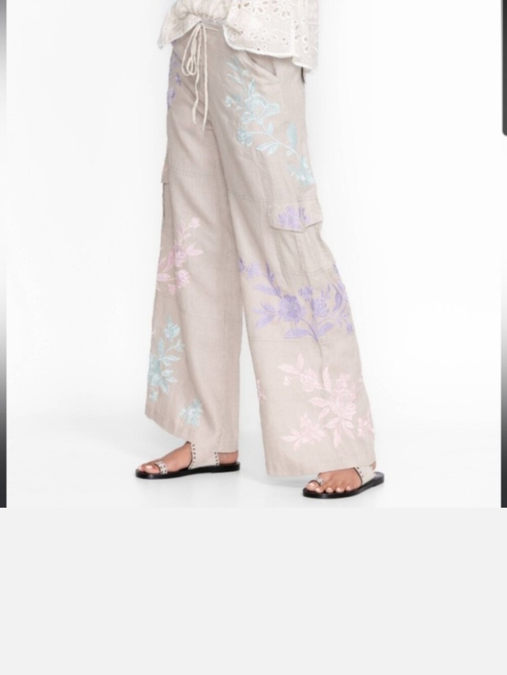 Johnny Was linen hazel pants, M